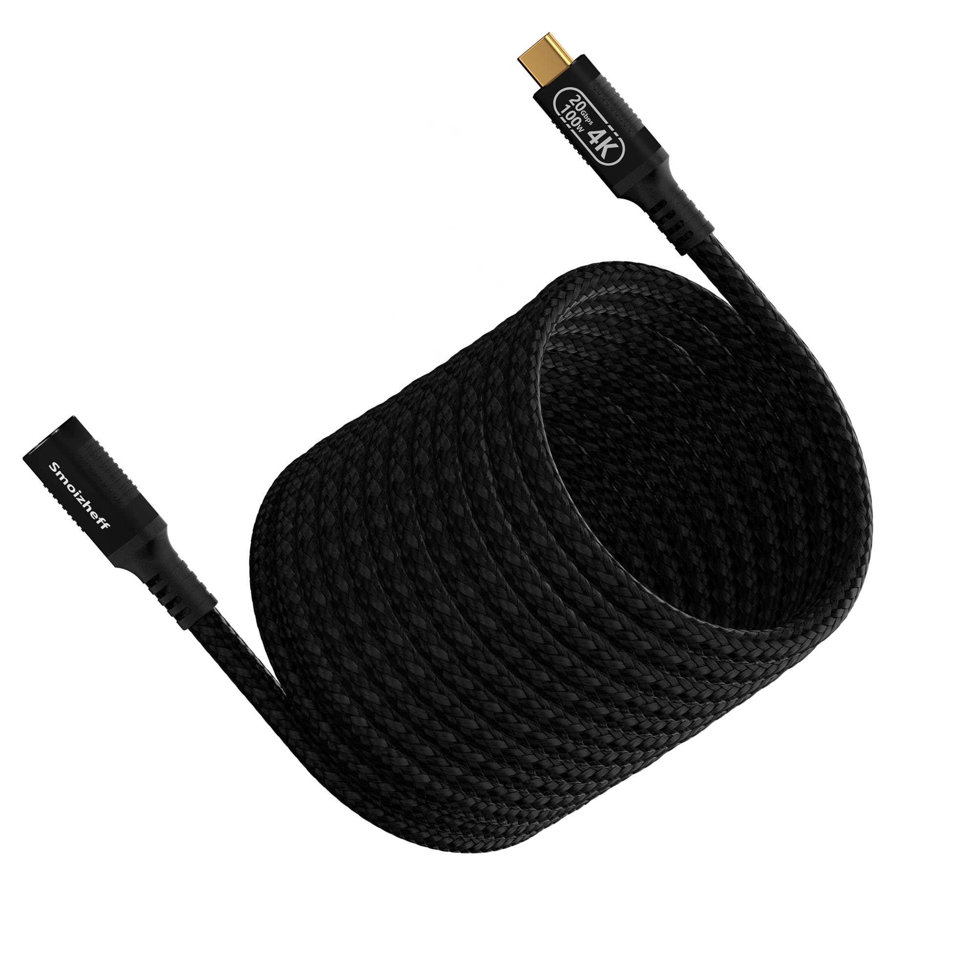 Photo 1 of 20ft/6m USB C Extension Cable,Extra Length 20Gbps Data Transfer,100W Charging, 4K@60Hz Video,Nylon Braided Male to Female Extension cord for Laptop, Tablet,Home Theater, Monitor,Gaming consle.