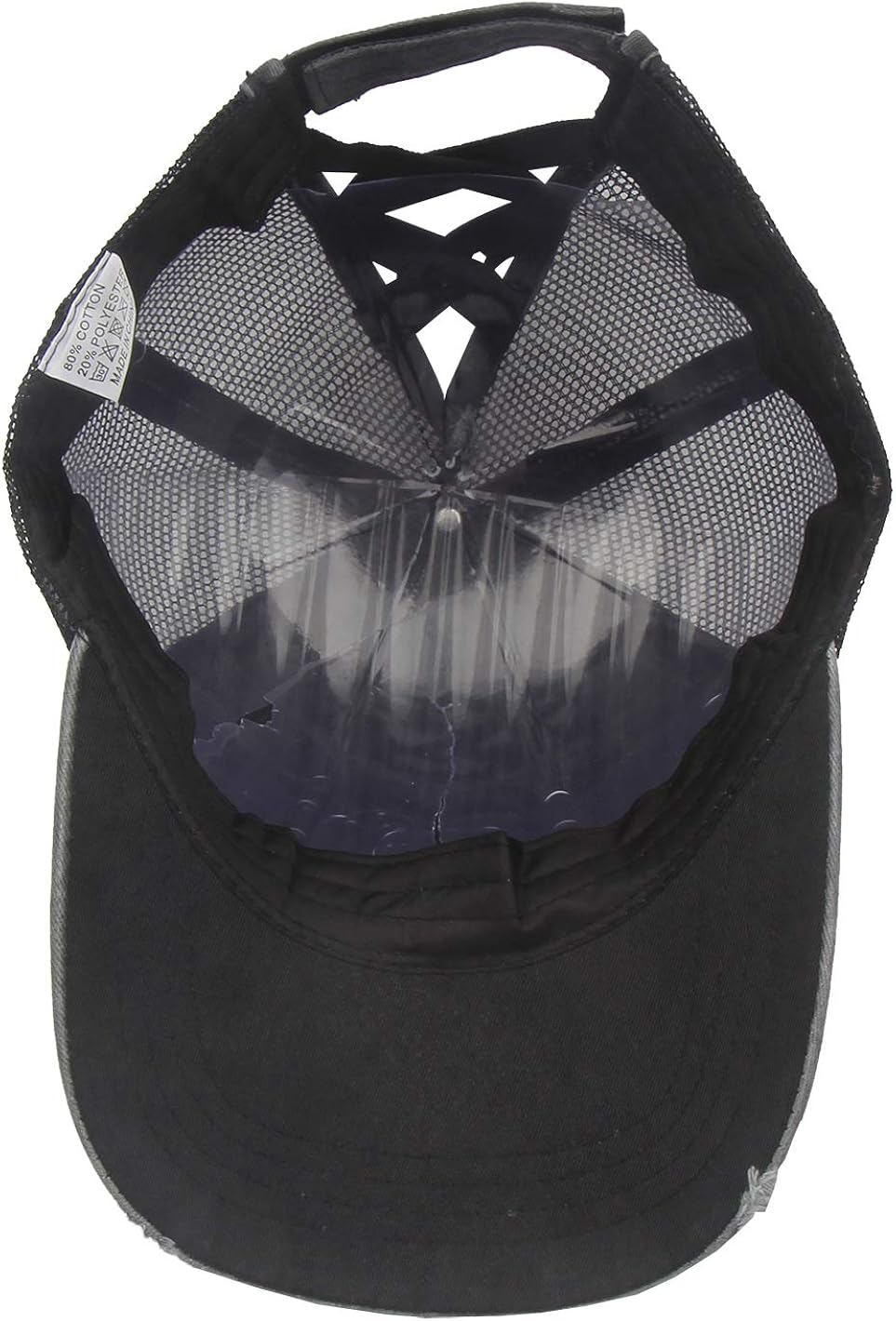 Criss Cross Baseball Caps, Women Ponytail Mesh Hat Distressed High Messy Bun Trucker Ponycap (Black, One Size) at  Women’s Clothing store
