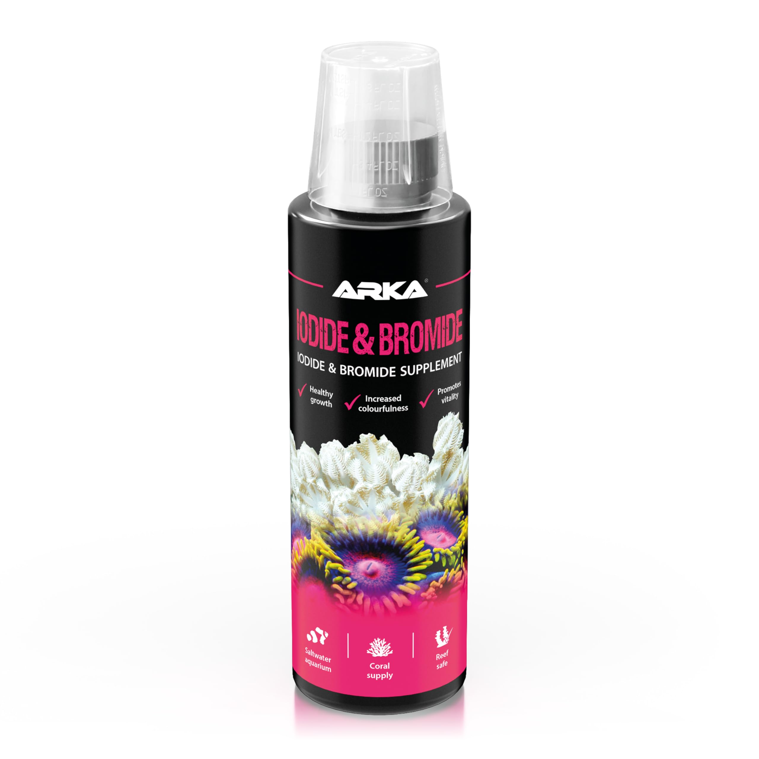 ARKA - Iodide & Bromide - Premium Quality Iodine and Bromide Additive for Any Saltwater Aquarium, Very Economical, 236 ml