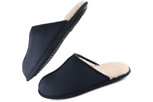 LORDFON Mens-Memory-Foam-Slip-On-House-Slippers Closed Toe Scuff Indoor Home Slipper For Men Comfy Cozy Soft Non-Slip Bedroom Slippers Houseshoes