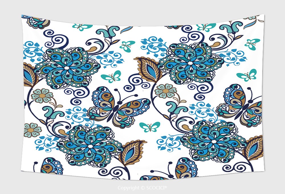 Home Decor Tapestry Wall Hanging Fantastic Floral Seamless