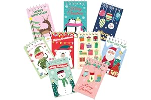 ceiba tree 27Pcs Christmas Mini Spiral Notepads Merry Christmas Pattern Xmas Notebooks for Kids Holiday Memo Pad Goodie Bag Stocking Stuffers Party Favors for School Classroom