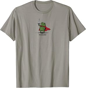 Huzzah Frog Knight Funny Sword Meme Quote T-Shirt