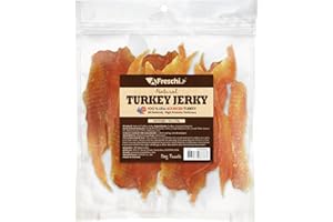 A FRESCHI SRL Afreschi Turkey Jerky Dog Treats – 4 oz, USA-Sourced Trukey, All-Natural, Hypoallergenic, High-Protein, Low-Fat, Healthy & Easily Digestible, Puppy & Training Snack