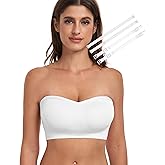 YHGV Strapless Bra for Women-Convertible Comfort Bandeau Bra with Non-Slip Silicone,Seamless Wirefree Padded Bralette