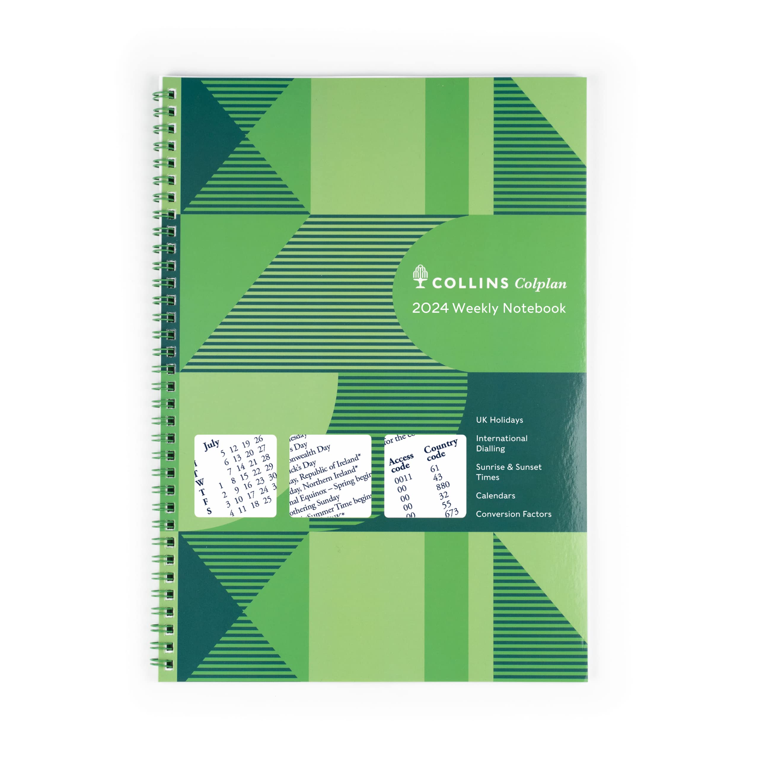 Collins Debden Collins Colplan 2024 Diary A4 Weekly Notebook - Business Planner and Organiser - January to December 2024 Diary - Weekly - Green - 62-24
