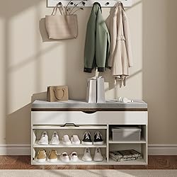 ChooChoo Storage Bench with Cushion, Shoe Bench