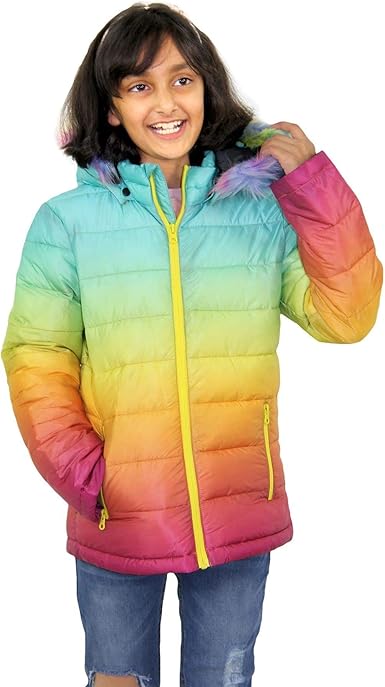 girls yellow puffer coat