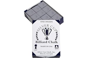 SILVER CUP Bankers Gray Billiard Chalk Box of 12 USA