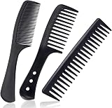 Sularpek 3 Pc Wide Tooth Carbon Fiber Hair Comb Set Anti-Static