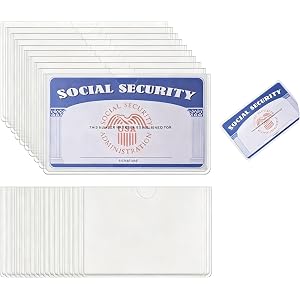 20 Pack Waterproof PVC Card Sleeves, Clear Plastic Protective Covers,for ID, Credit, Insurance, Social Security -3.8" x 2.3"