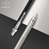 Parker IM Ballpoint Pen Stainless Steel Chrome Trim Medium Point Blue Ink Gift view 6