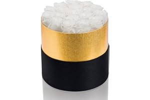 Perfectione Roses Forever Real Roses in a Box Preserved Rose That Last Up to 3 Years, Long-Lasting Rose Valentines Day Gifts for Her Birthday Gifts for Wife Mothers Day Flower (White)