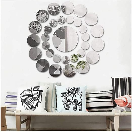 Mirror Wall Stickers, 31PCS Round Mirror Wall Sticker Acrylic Surface