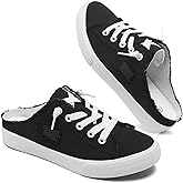 BENPAO Women's Slip on Sneakers Canvas Slip ons Shoes Fashion Comfortable Mules Womens Non Slip Loafers Casual Backless Shoes