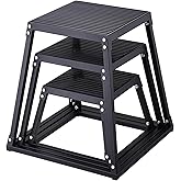 VEVOR Plyometric Jump Box, 12-30 Inch Plyo Box, Steel Plyometric Platform and Jumping Agility Box, Anti-Slip Fitness Exercise