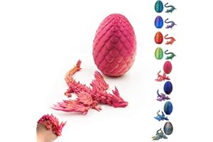 MG RACK YF 3D Printed Dragon-Flying Articulated Dragon|3D Printed Dragon Eggs with Dragon Inside|Eco-Friendly Crystal Dragon-Mystery Dragon Egg,Adults Fidget Toys for Autism ADHD (Flying Dragon/Laser Red)