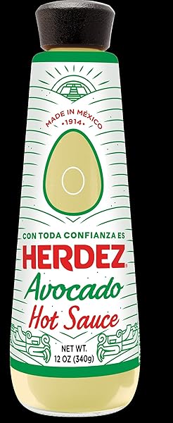 HERDEZ AVOCADO HOT SAUCE, 12 OZ BOTTLE– RICH...