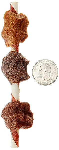 AMAZON BRAND – WONDER BOUND TRIPLE FLAVOR RAWHIDE KABOBS FOR DOGS, VARIETY, 1.5 POUND (PACK OF 1)