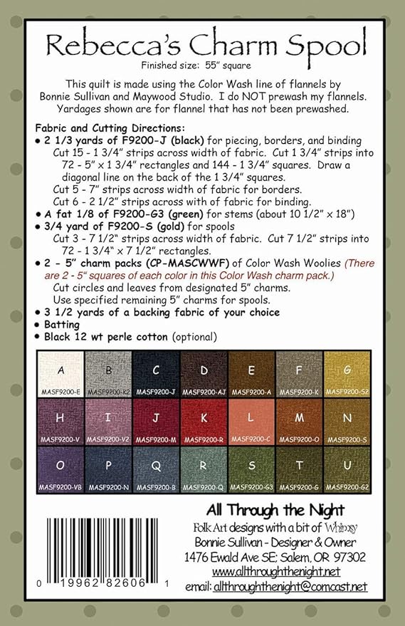 Rebeccas Charm Spool Quilt Pattern By Bonnie Sullivan From All Through The Night 1901 55 X 55 Patterns Arts Crafts Sewing Easystaff It