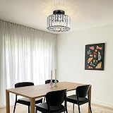 FRIDEKO HOME Crystal Ceiling Light Easric Modern Flush Mount Black view 9