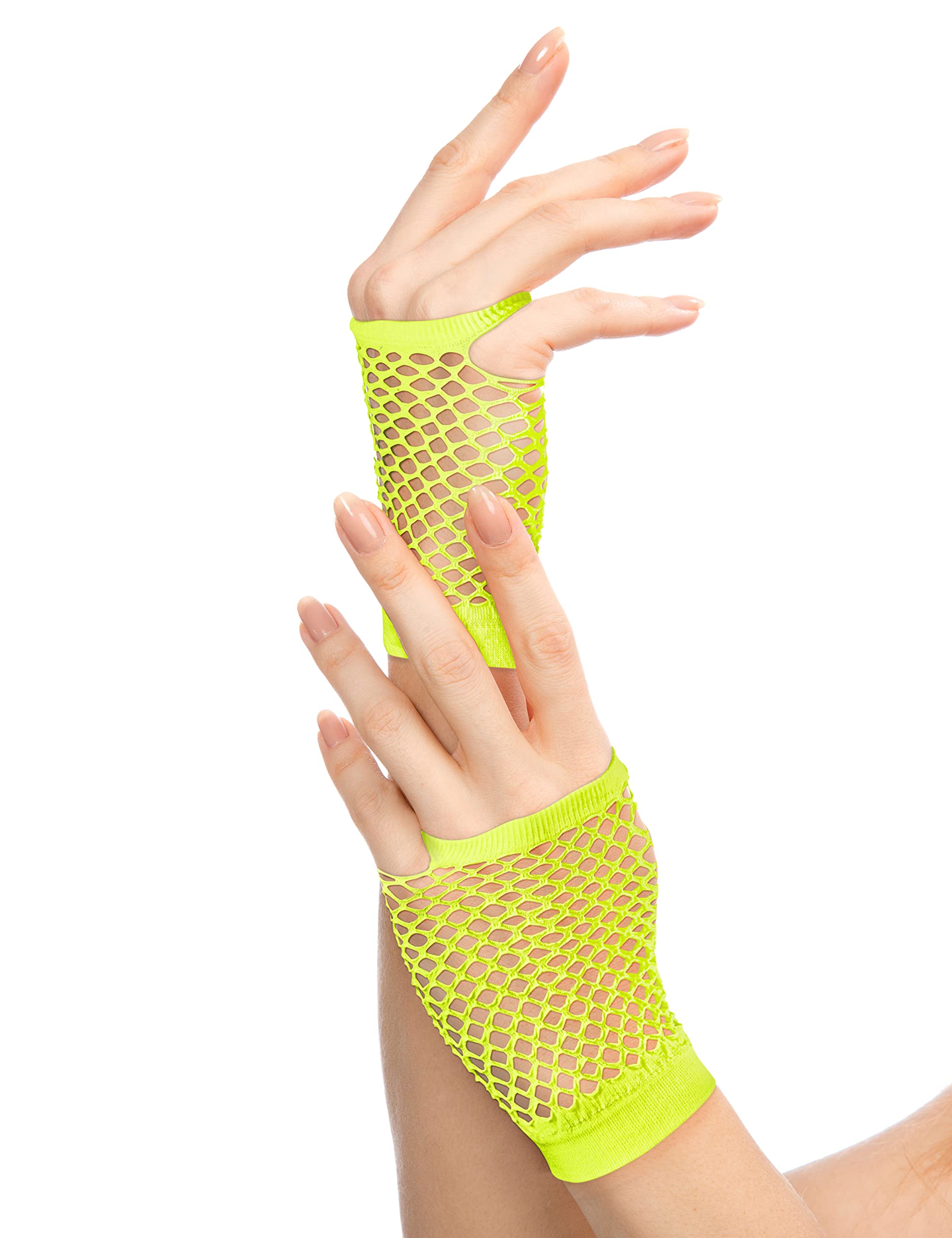 Balinco Rocking Net Gloves 80s / 90s for Ladies & Girls (Neon Yellow)
