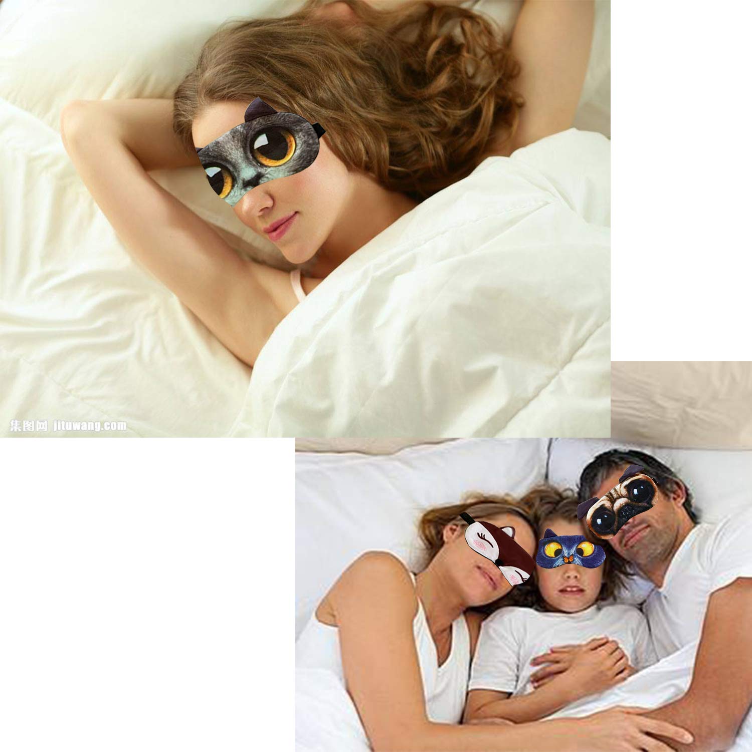 PINCHUANG 12Packs Animal Sleep Mask - Soft Funny Blindfolds Sleeping Mask, Cute Cat Dog Eye Cover for Kids Girls Men Women PlaneTravel Nap Night Sleeping : Beauty