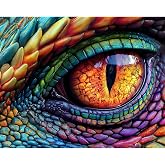 Natuyalo Paint by Numbers Kit for Adults Beginners, Dragon Eyes Color by Number Kits DIY Easy Paint by Number Kits on Canvas Acrylic Painting for Home Wall Decor 16x20 inch