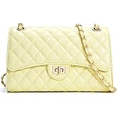 Quilted Crossbody Purse for Women Trendy Ladies Shoulder Bag with Chain Strap PU Leather Cross Body Bags Satchel HandBag