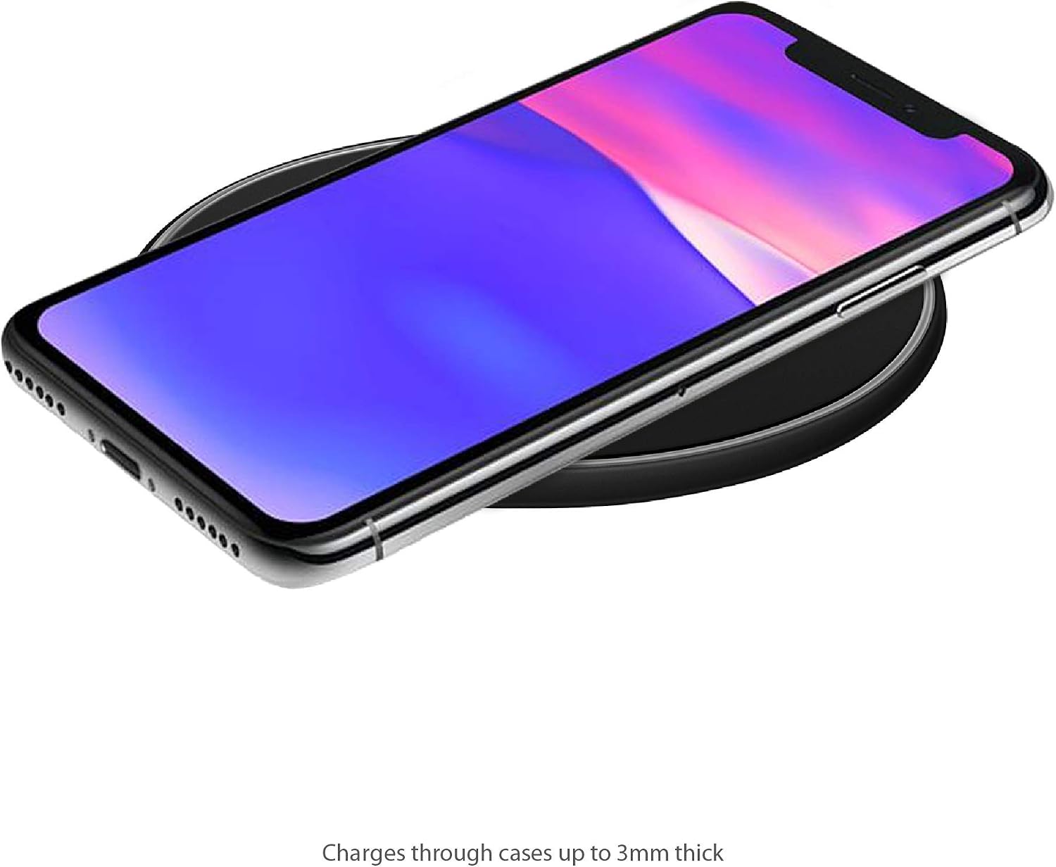 Juice Wireless Charging QI Compatible 10 W Pad for Apple iPhone Samsung, Huawei - Black - Image 4