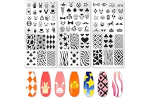 BEINKMAKE benikmake 3pcs Clown Nail Stamping Plate Nail Printing Stainless Stencil for Manicure Salon Poker Element 6x12cm 2.36x4.7inch