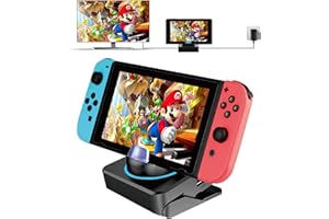 Kkf Switch Dock, 4K HDMI Switch Docking Station for TV/Switch, Portable Switch TV Adapter Charging Dock, Connect to TV to Play Games Requires a 39W (15V/2.6A) or Above Charger