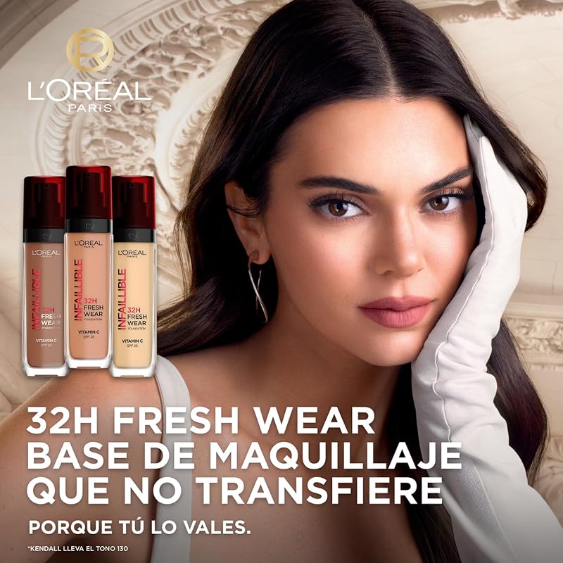 L'oréal paris, base de maquiagem líquida infaillible 32h fresh wear, para todos os tipos de pele, de longa duração, 30 ml