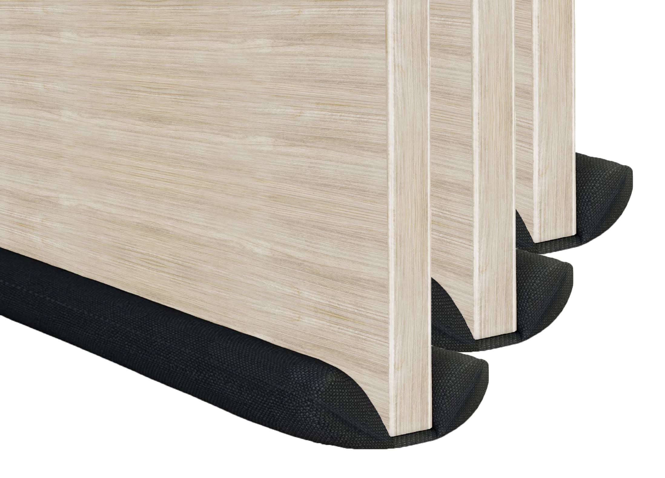 3 x MOXVIO Draft Excluder for Doors, Double Under Door Draught Excluder, 2 Sided Cushion Draft Stopper, 70 to 90 cm Cut-to-Size Adjustable Width, Waterproof Snowproof 600D Oxford Fabric (Black)