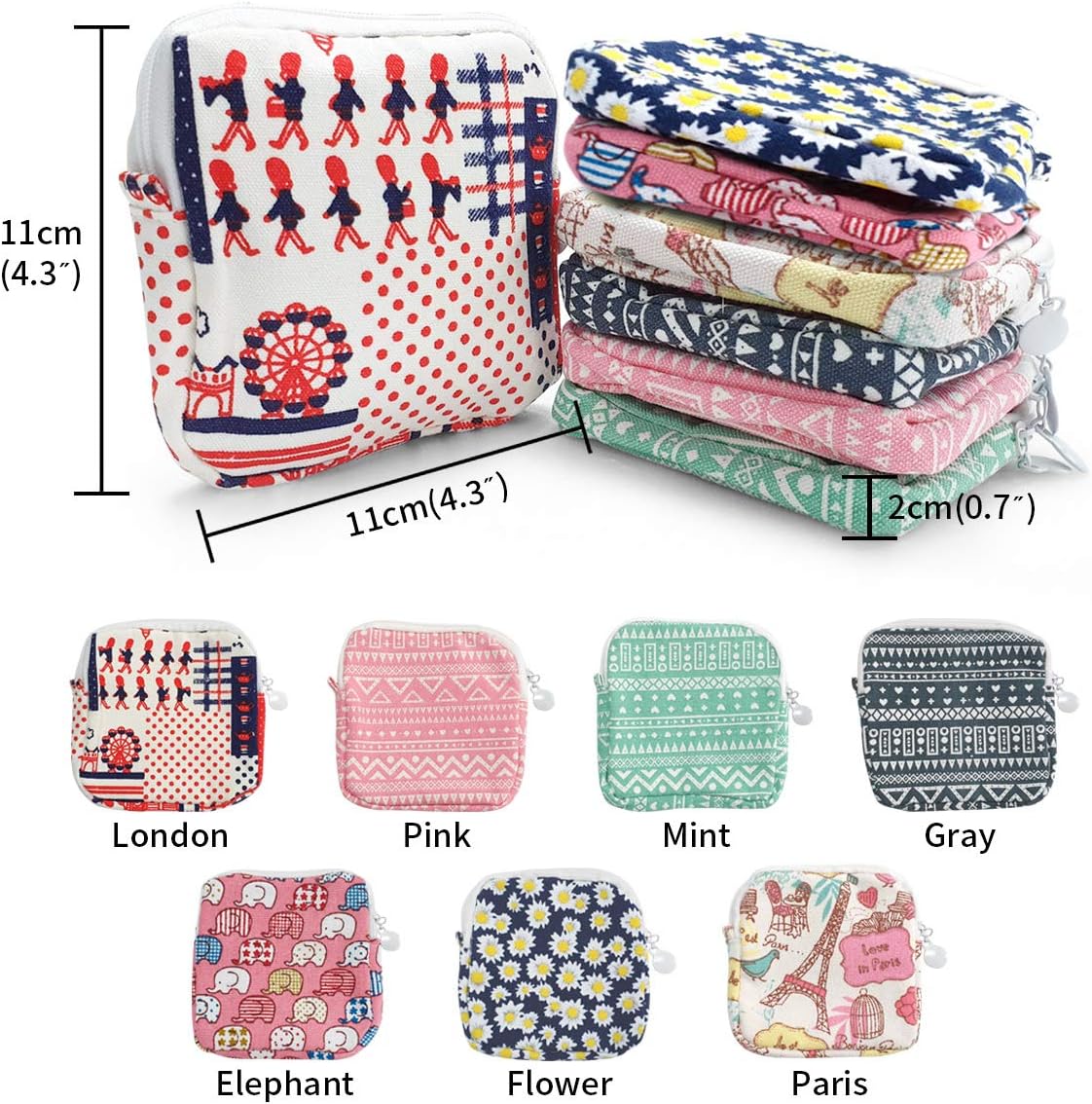 think ECO Menstrual Liner Pads Pouch, Sanitary Napkins Bag, Secret & Cuty (Pouch_Paris): Health & Personal Care