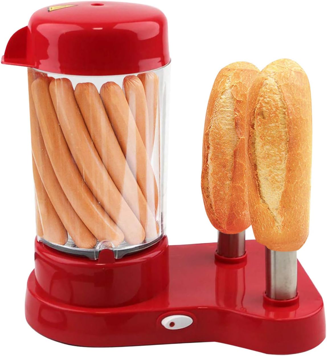 Hot Dog Machine and Bun Toaster with Mini Tongs, Fast and Efficient