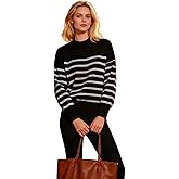 Majdan Womens Oversized Striped Sweater Crew Neck Long Sleeve Ribbed Knit Pullover Fall Casual Daily Wear 2025