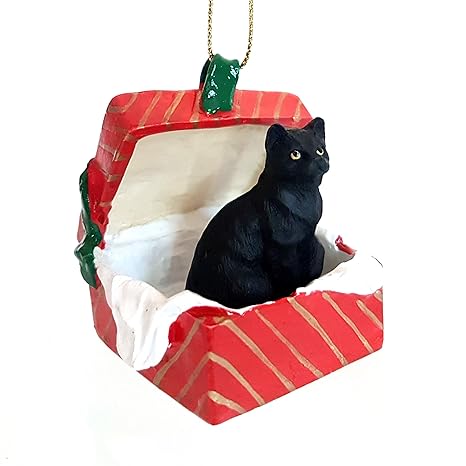 Buy Conversation Concepts Black Shorthaired Tabby Cat Gift Box Red