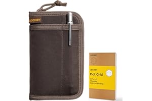 LOCHBY® Pocket Journal | Tomoe River 3.5" x 5.5" Notebook | Waxed Canvas | Ideal for Travelers & Daily Use, Fits Field Notes, Moleskine Cahier