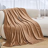 Swiftify Twin Fleece Blankets for Women, Silky Flannel Fuzzy Blanket for All Season, Cozy Lightweight Blanket for Couch, Bed, Sofa, 60" x 80", Camel, Twin