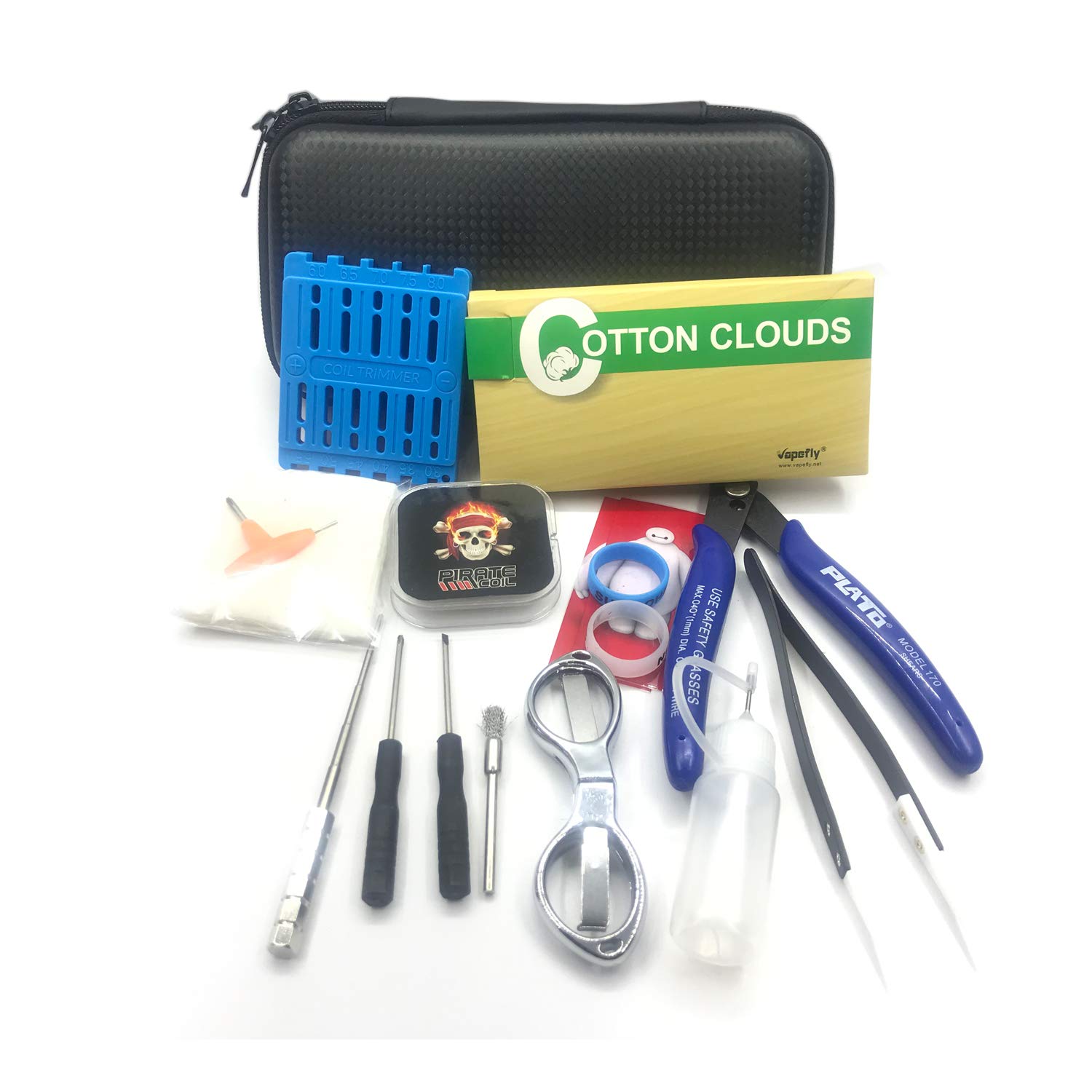 DIY Coil Building Tool Kit Coil Jig Winding Set,Ceramics Tweezers,Coil Set, Coil Cut Trim Tool, 15 in 1 Vape Tools kit for RBA/RDA DIY Lovers