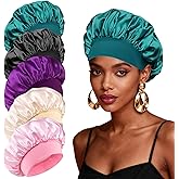 5 Pcs Silk Bonnet for Sleeping Women, Curly, Natural Hair Bonnet for Sleeping, Satin Bonnet Hair Accessories for Women