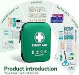 General Medi First Aid Kit 170 Pieces Hard Case Green Travel Home Office view 4