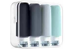 Mrsdry Travel Bottles for Toiletries, Large 6oz Travel Size Containers, BPA Free Leak Proof Tubs Refillable Liquid Accessories with Toiletry Bag for Cometic Shampoo and Lotion Soap (4 Pack)