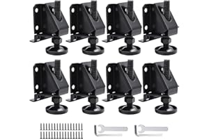 LFSEMINI Leg Leveler, 4 Pack/ 8 Pack Black Leveling Feet, Heavy Duty Adjustable Furniture Leveler Legs, with Lock Nuts and Wrench, 2 inch Adjustable Height, for Furniture, Table and Workbench(8 Pack)