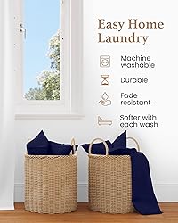 1000 TC Navy Blue Standard Pillowcases Set of 4