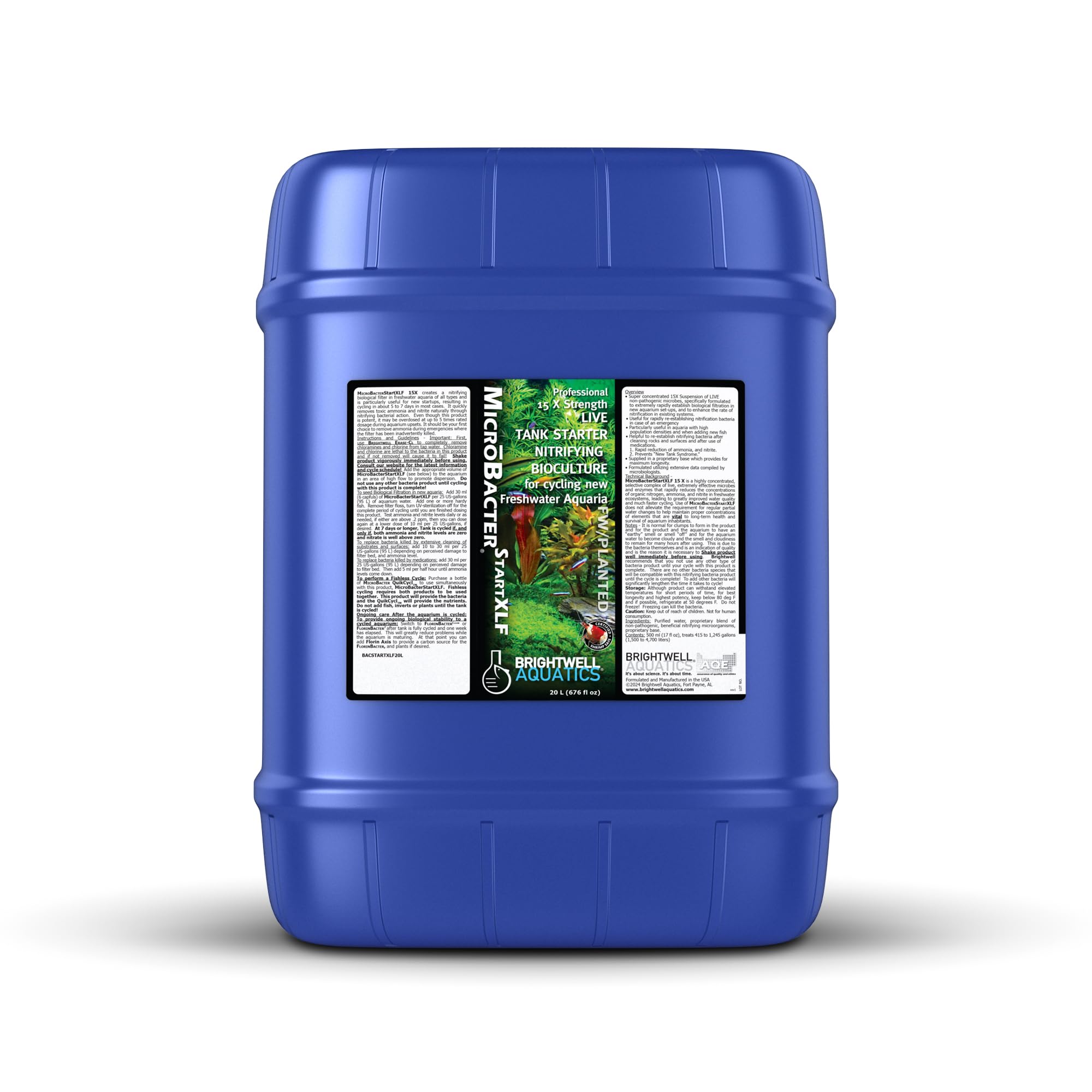 Brightwell Aquatics MicroBacterStart XLF - 15X Concentrated Live Tank Starter for Cycling New Freshwater Aquarium and Establishing Nitrifying Bacteria Image