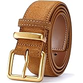 Wide Suede Belt Women Genuine Leather Ladies Waist Belt for Jeans Dress Casual Square Gold Buckle