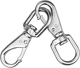 Kupink 2Pcs 360 Swivel Trigger Clips Stainless Steel Snap Hooks Dog Leash view 5
