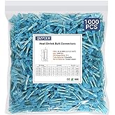 1000 Pcs Heat Shrink Butt Connectors, 16-14 AWG Waterproof Electrical Crimp Wire Splice for Marine, Cable, Wiring